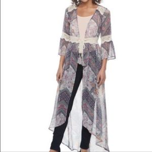 Mason and Belle Boho Floral Kimono Duster